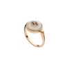 Gucci Interloking Ring Gold 18k Diamonds Mother of Pearl