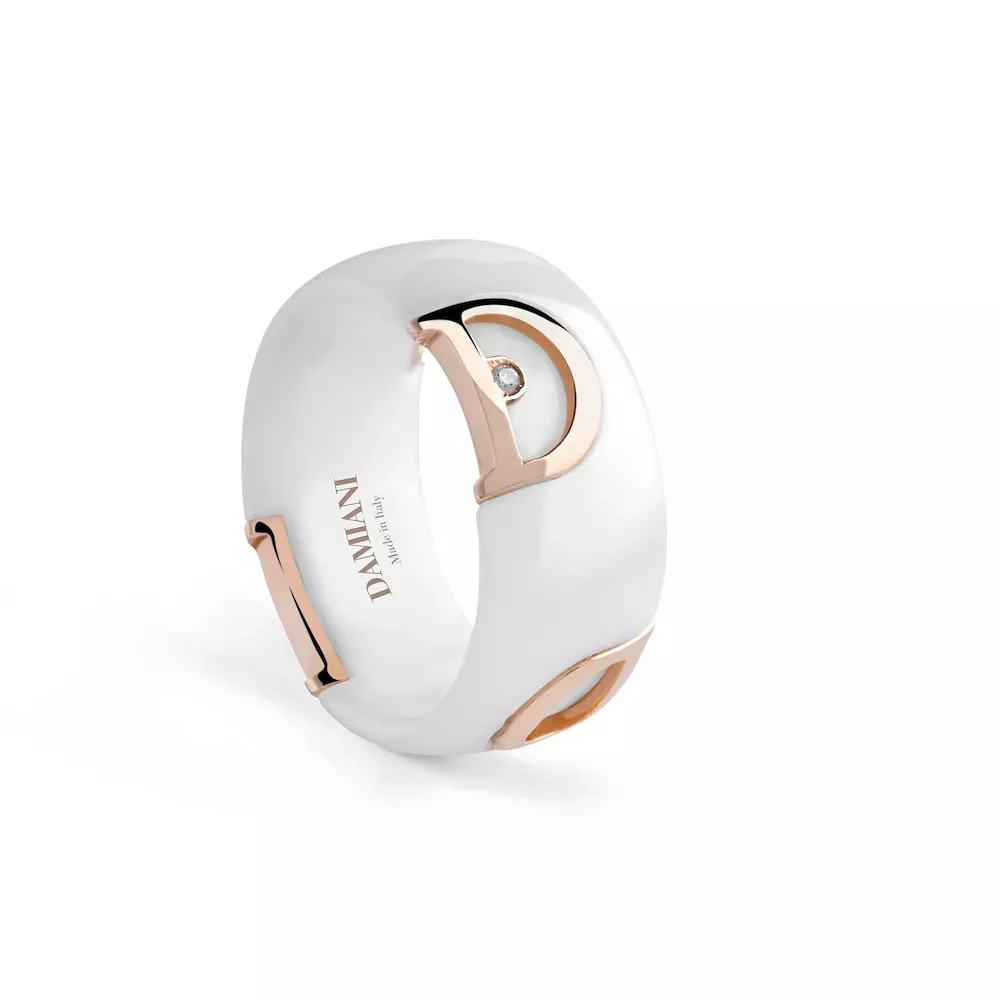 Anello Damiani D icon Ceramica Bianca Misura 11