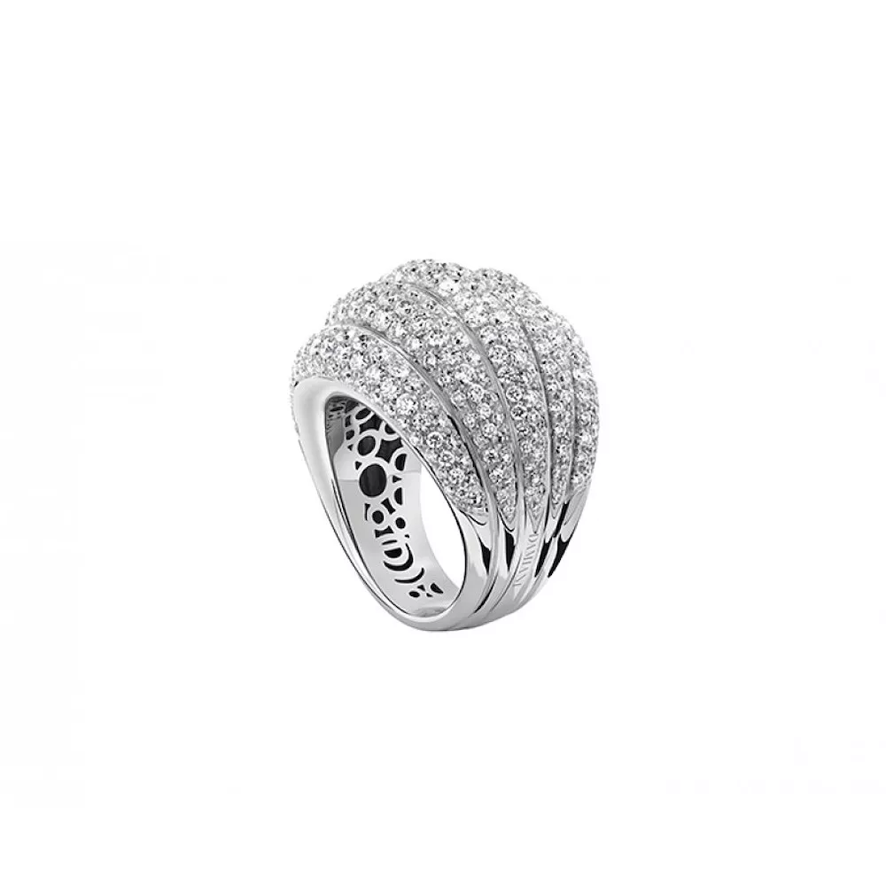 Damiani Anello Spicchi Di Luna Pave Diamanti Misura 15 Ref. 20077207