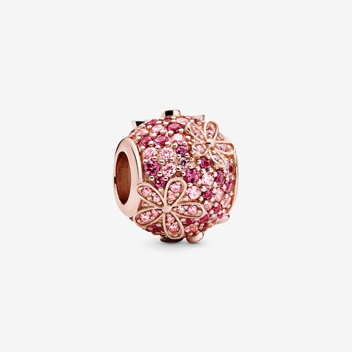 Charm Margherita Con Pavé Rosa