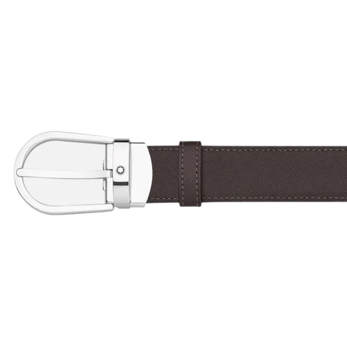 Cintura reversibile in pelle nera/marrone 30 mm con fibbia a ferro di cavallo MB113834