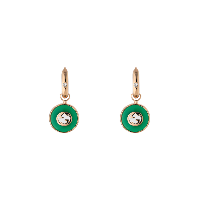 Gucci Interloking Hoop Earrings 18k